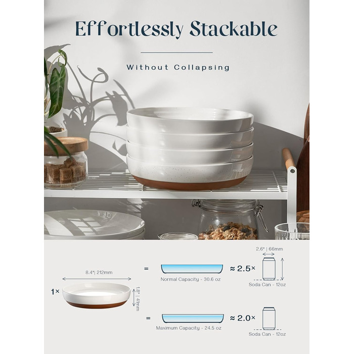 Набір з 4 плоских мисок для пасти 21 см Dowan