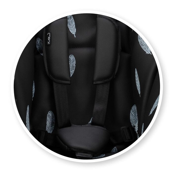 Дитячий стільчик для годування з 4 колесами та функцією гальма від 6 місяців чорний Momi