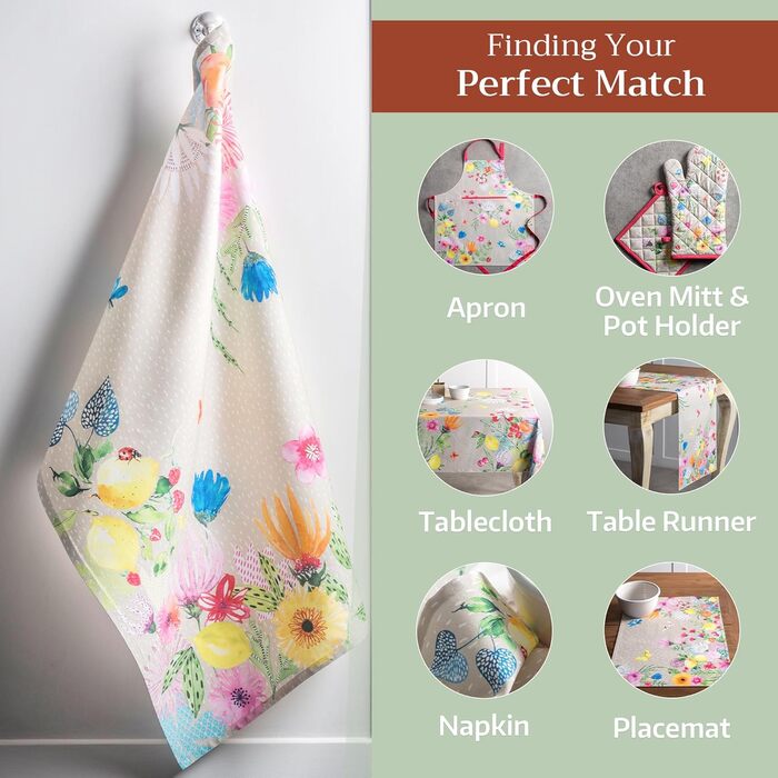 Набір із 3 багатоцільових кухонних рушників Maison d&39 Hermine Rural Christmas, 100 бавовна Різдвяні рушники День подяки/Різдво (50 см x 70 см) (Jardin D&39ete - Туман)