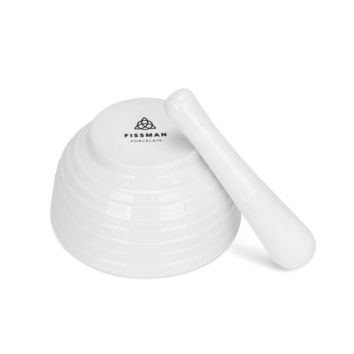 Ступка Fissman 12x6,5 см з пестиком фарфор (14162)