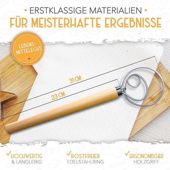 Форма для випікання хліба KRUSTENZAUBER з кришкою та кошиком для розстойки - міцна чавунна форма для випікання 28 см - ідеально підходить як форма для хліба, форма для випічки тостів, форма для хліба, чавунна каструля, аксесуари для випікання хліба, горщи