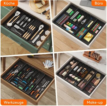 Органайзер для столових приладів 60 х 40 х 4,6 см 2 шт чорний Lifewit