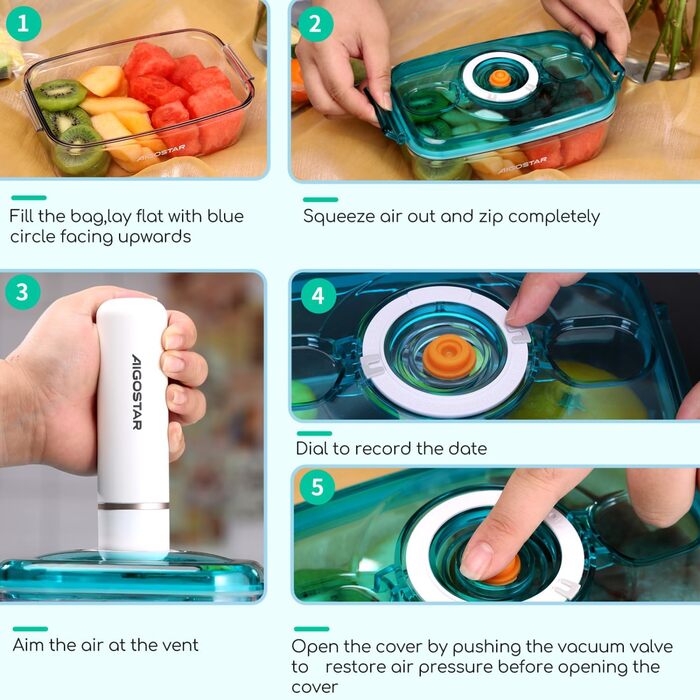 Вакуумні пакети 16 х 22/21 х 22/ 20 х 25 см Aigostar