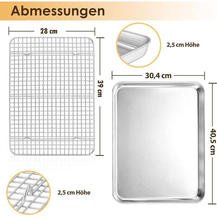 Деко для випікання з решіткою для охолодження, 40,5 x 30,4 см Herogo