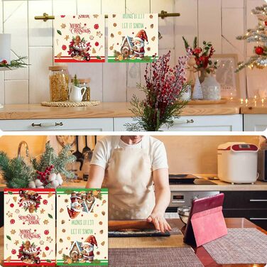 Набір з 2 різдвяних кухонних рушників  60 x 40 см, червоний та зелений Gosknor