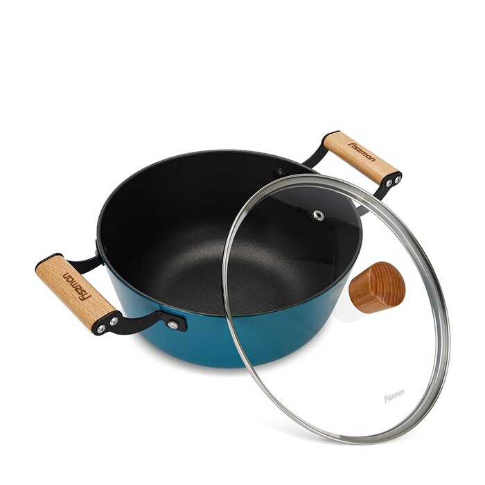 Каструля зі скляною кришкою 24 см 4 л Seagreen Fissman