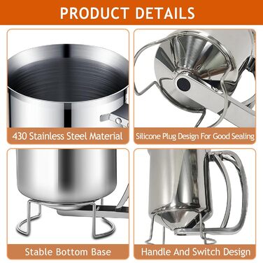 Диспенсер для тіста з нержавіючої сталі 900 мл Dinhauyon