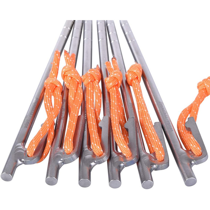 Кілочки для намету Кілочки з титанового сплаву Кілки для кемпінгових наметів Зовнішні тенти Шпильки Легкі важкі цвяхи для намету Туристичний намет Аксесуари для твердого ґрунту 6 шт. /лот Ti4012P40L (Ti4012PS-6 шт. (20 см)), 40