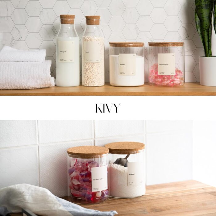 Дозатор для стирального порошка 2000 мл, набор 2 предмета, KIVY