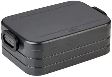 Ланч-бокс с коробкой Bento - на 4 бутерброда или 8 ломтиков хлеба - Ланч-бокс для небольших закусок и остатков еды - Ланч-бокс для взрослых - Коробка с отделениями - (Nordic Black, Lunchbox Duo Pack Large / Midi)