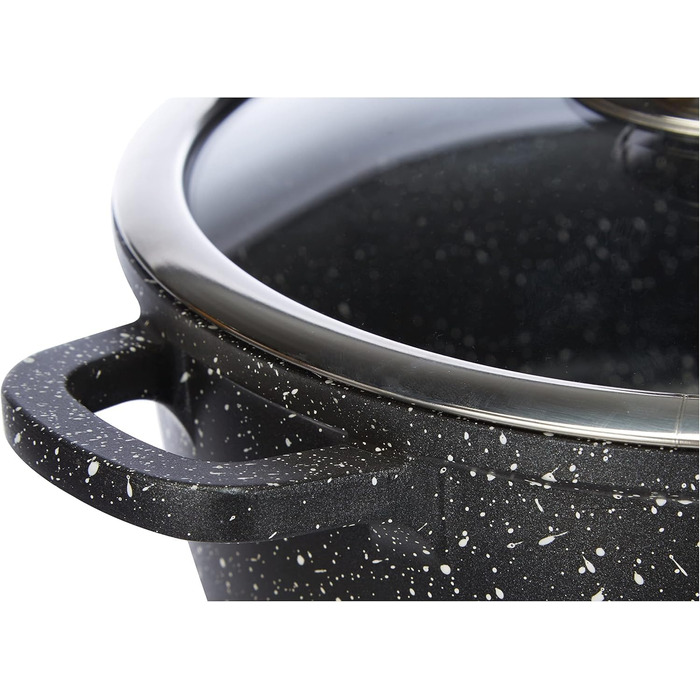 Каструля 2,2 л алюмінієва із скляною кришкою 20 см Kamberg