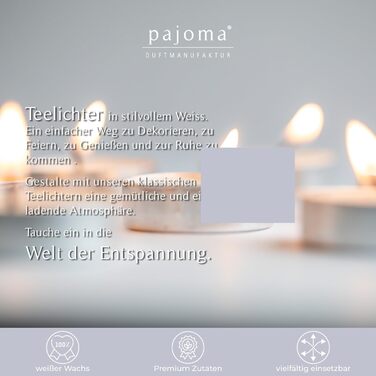 Чайні свічки pajoma, білі Чайні свічки без запаху Час горіння 8 годин - воскова вага 20 г, 25 x 38 мм Для кейтерингу, весіль, декорування, святкування, відпочинку, 100 шт. (1 упаковка) (Без запаху, 100 шт. (3 упаковки))