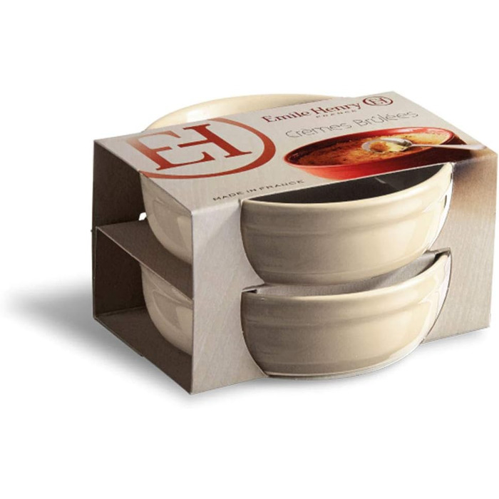 Блюдо для крем-брюле 13 см, набір 2 предмети, бежевий Emile Henry