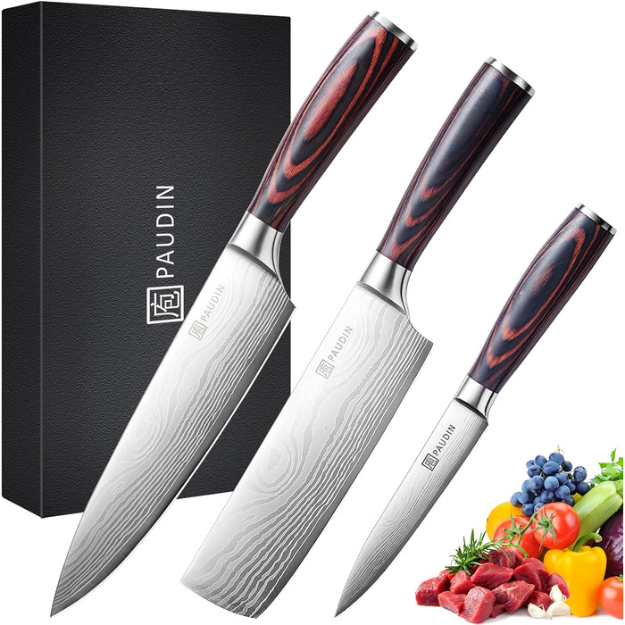 Набір кухонних ножів, 3 предмети PAUDIN