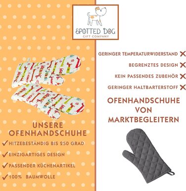 Набір з 2 рукавичок для духовки 35 х 17 см, різнокольоровий SPOTTED DOG GIFT COMPANY