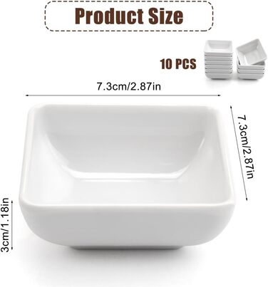 Набір із 10 соусниць білі TESSTSY