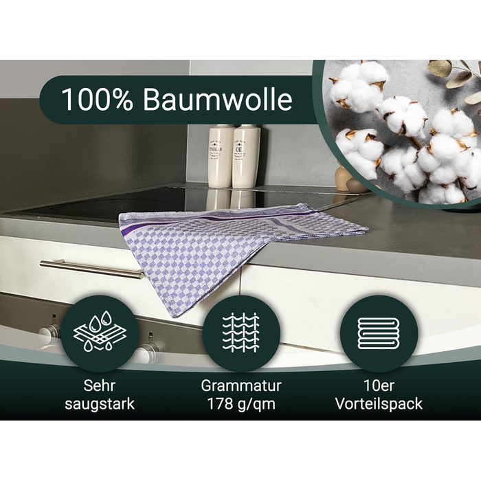 Набір кухонних рушників з 10 предметів 45 х 90 см ZOLLNER