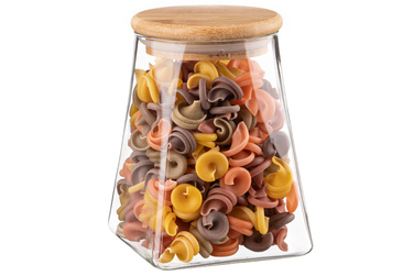 ARDESTO Midori Банка для хранения, 740 мл, стекло, бамбук, коническая, прозрачная