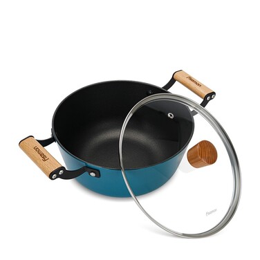 Каструля зі скляною кришкою 24 см 4 л Seagreen Fissman