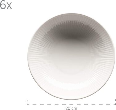 Обеденный сервиз на 6 персон из высококачественного гостиничного фарфора белого цвета, набор тарелок из 12 предметов в винтажном дизайне, набор прочных фарфоровых тарелок 12 шт., 931461 Dalia