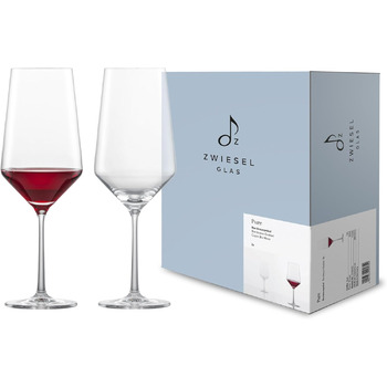 Келих для білого вина Zwiesel Glas Sauvignon Blanc pure (набір з 2 шт. ), витончені келихи для білого вина, келихи для миття в посудомийній машині з кришталю Tritan, виготовлені в Німеччині (арт. No 122314) (келих для червоного вина Бордо (2 шт.))