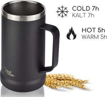 Термокухоль для пива 700 мл чорний Milu