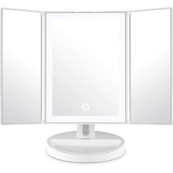 Дзеркало косметичне настільне з підсвічуванням та 10-кратним збільшенням Vialex