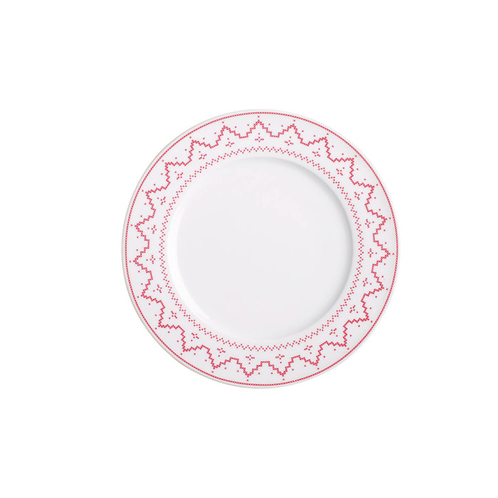 Тарілка для сніданку 21 см, червона Cross Stitch Kahla