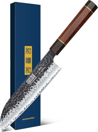 Кухонный нож ручной ковки, лезвие 18 см HOSHANHO Santoku