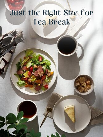 Набір з 6 десертних тарілок 21 см, ванільно-білий Dowan