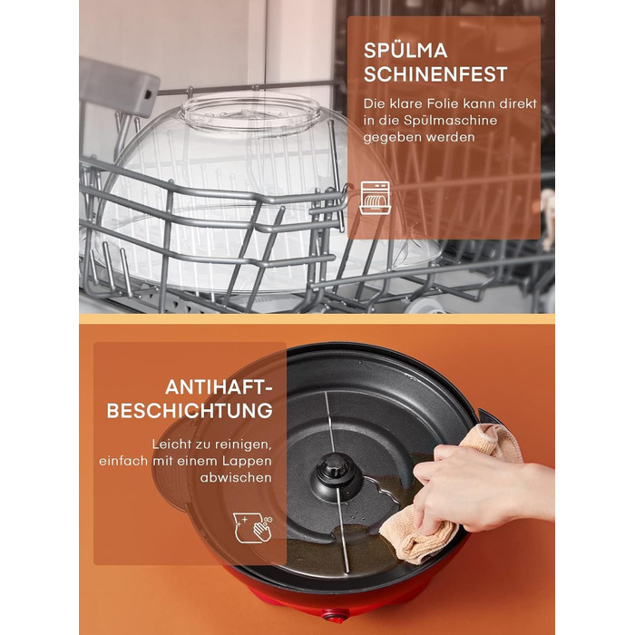 Машина для попкорну 5,5 л, 800 Вт червоний HOUSNAT