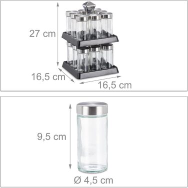 Обертова підставка на 16 баночок для спецій Relaxdays