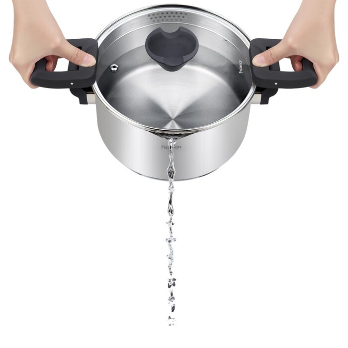 Каструля Fissman зі скляною кришкою TITANIA 2,5 л нержавіюча сталь (5246)