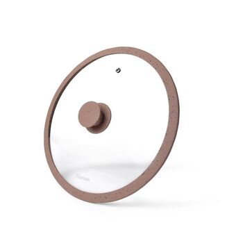 Кришка Fissman ARCADES 26 см з силіконовим ободом коричневий (9925)