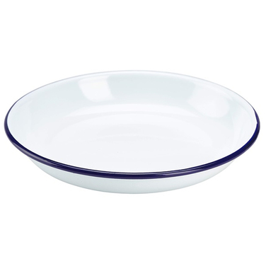 Тарілка 18 см біла емальована для пасти та рису, GenWare