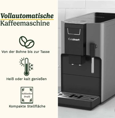 Кавоварка Cuisinart для меленої та завареної кави на одну чашку Крапельна кава на одну порцію Вбудований конічний млин з нержавіючої сталі 3 варіанти розміру чашки Багаторазова фільтрувальна капсула Чорний (повністю автоматичний, чорний)