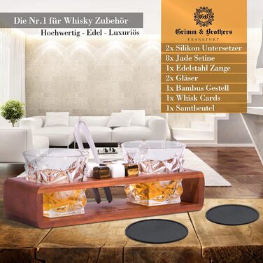 Набір келихів та каменів для віскі 12 предметів Grimm & Brothers FRANKFURT