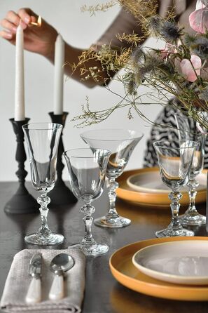 Келихи для вина konsimo Набір з 6 - Келихи для червоного вина Келихи для білого вина Aperol Spritz і келихи для шампанського Набір з 6 - Келихи для вина - Келихи для аперитиву - Кришталеві келихи для вина - 450 мл (Krista)