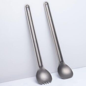 Надлегкий титановий набір столових приборів для кемпінгу з 2 предметів Bestargot