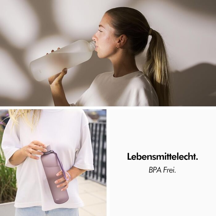 Пляшка для води 1,5 л тританова, біле-золото KIVY