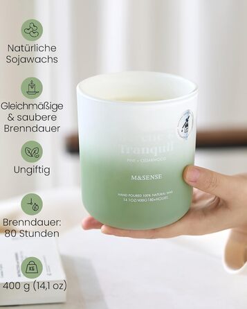 Ароматичні свічки з сосни та кедра в банці 400 г, час горіння 80 годин M&SENSE