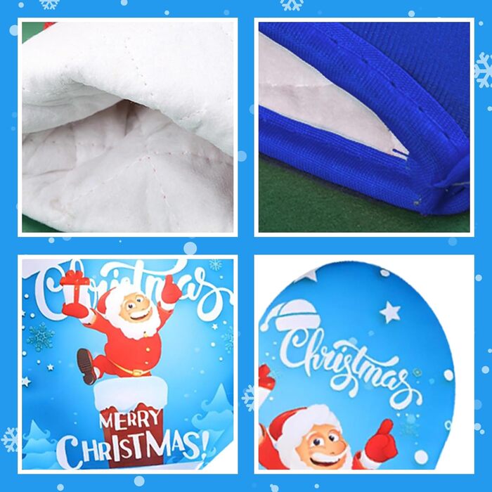 Рукавичка для духовки та прихватка для каструль, набір 2 предмети з різдвяним принтом, сині Embhlitfe