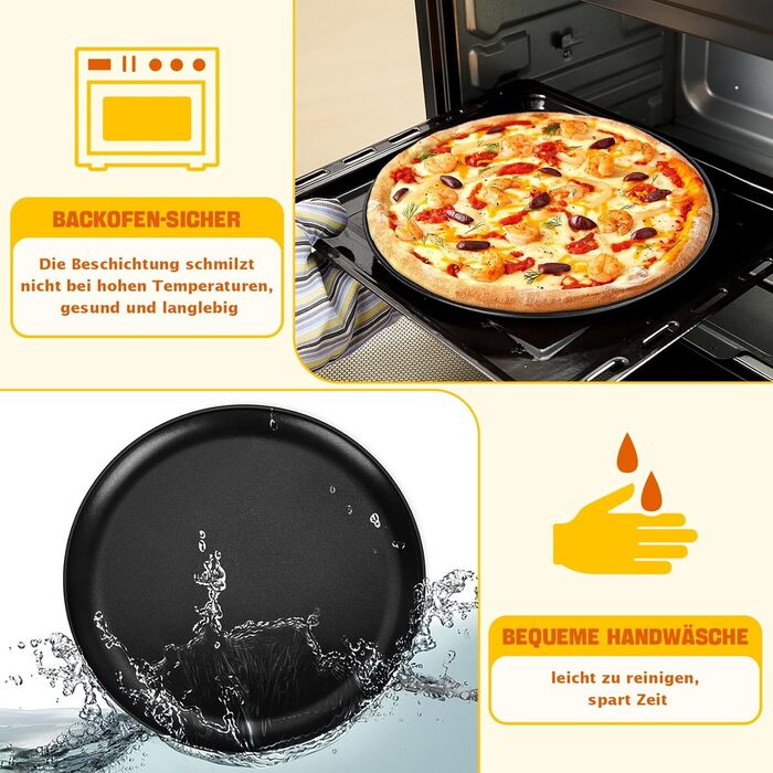 Набір із 4 дек для піци 30 см чорний Onader