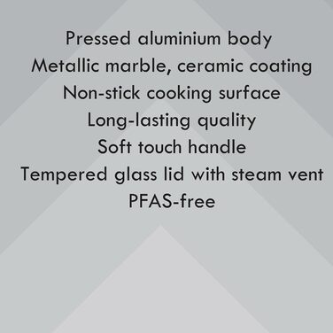 Каструлі Progress, каструля з антипригарним покриттям, виготовлена з металу та мармуру, кераміки, легкий алюмінієвий екструзійний матеріал - підходить для всіх типів плит, крім індукційних, каструлі можна мити в посудомийній машині (каструля з кришкою, ко