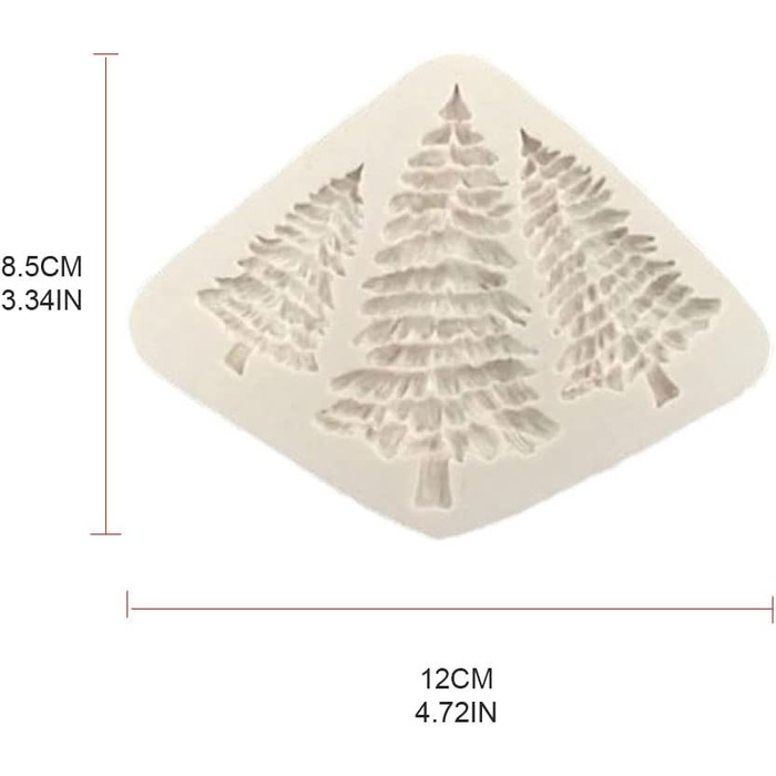 Силіконова форма HUANIZI 3D у формі ялинки, ялинки, фондан, прикраса для торта, маленькі силіконові форми для випічки, сірі