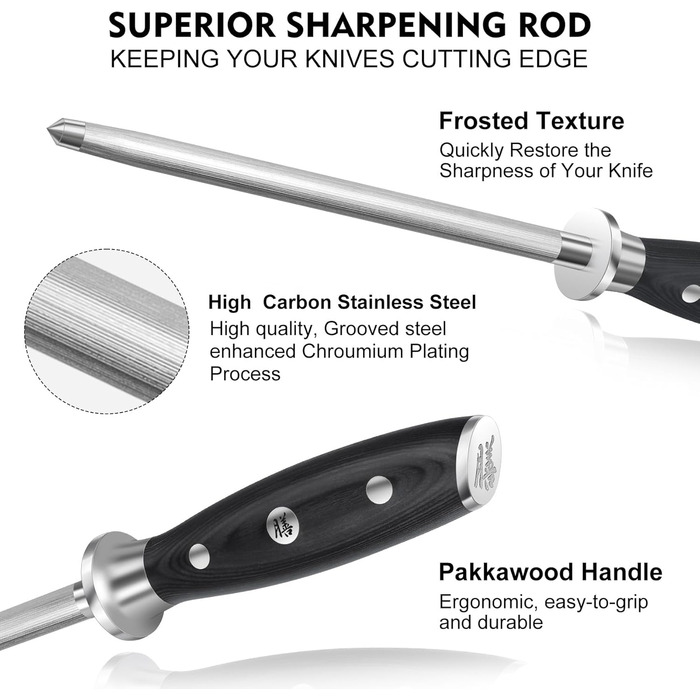 Набір кухонних ножів із дамаської сталі з блоком, 7 предметів GYO SHAN ZU