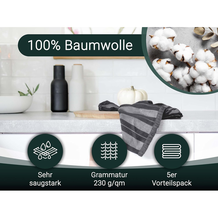 Набір кухонних рушників з 5 предметів 50 x 70 см ZOLLNER