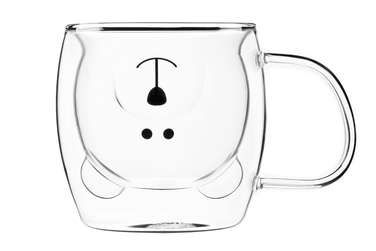 ARDESTO Animals Набор чашек с двойными стенками 250мл, 2шт, боросиликатное стекло