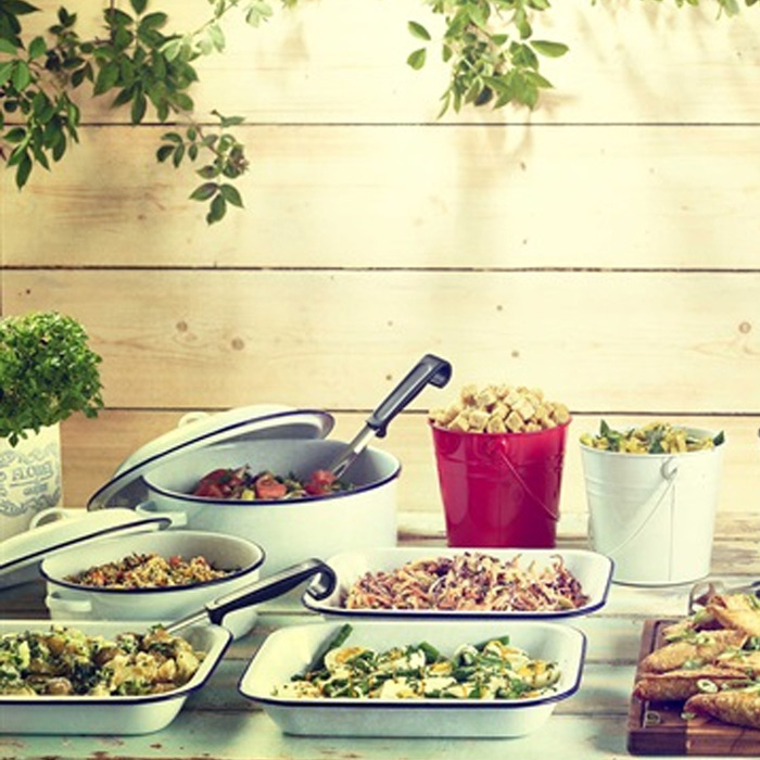 Каструля 20 см біла емальована, GenWare