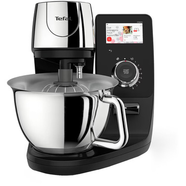 Tefal Кухонна машина I-Coach Touch, 1200Вт, чаша-метал, корпус-метал+пластик, дисплей, насадок-3, підкл. до смартфону, чорний